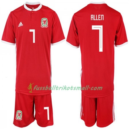 Fußballtrikots Wales ALLEN 7 Kinder 2018-2019 Kurzarm Heimtrikotsatz kaufen